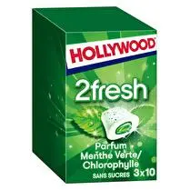 Hollywood, 2 Fresh Chewing gum menthe verte chlorophylle x3