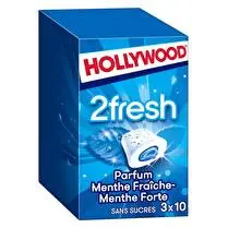 Hollywood, 2 Fresh Chewing gum menthe fraîche/ forte x3