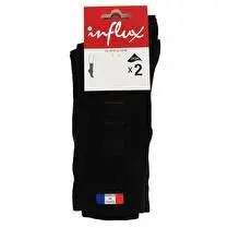 Influx, Mi Chaussettes rayures et baguettes x 2, Noir, 43/46