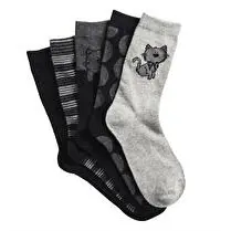 Influx, Chaussette x 5 fantaisie chat, Rayures pois, 37/41