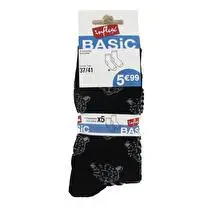 Influx, Chaussettes x 5 fantaisie, noir tigre, 37/41