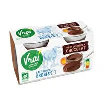 Vrai, Crème renverséee chocolat au lait de brebis bio