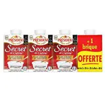 Président, Crème secret de crème semi-épaisse légère 25% MG 3x20cl + 1 offerte