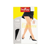 Influx, Collant duo voile élasthanne x2, Noir, T4