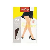Influx, Collant duo voile élasthanne x2, Vison, T2