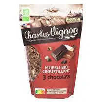 Charles Vignon, Muesli croustillant 3 chocolats BIO