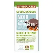 Ethiquable, Chocolat noir caramel pointe de sel BIO