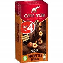 CÔTE D'OR Tablette chocolat Noir noisettes