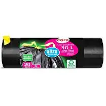 Cora, Sacs poubelle liens coulissants Ultra résistants 30 litres    x20
