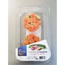 Votre poissonnier propose, Tartare de saumon courgette & échalote