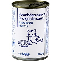 Le moins cher, Repas pour chat Bouchées en sauce au poisson