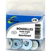 Trefilaction, Assortiment rondelles plates larges diam 6/8/10mm x18