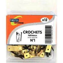Trefilaction, Crochets tableau acier laitonné n°1 x12