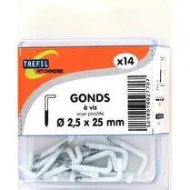 Trefilaction, Gond à vis plastifie 2.5x25mm x14