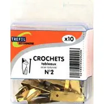 Trefilaction, Crochets tableau acier laitonné n°2 x10