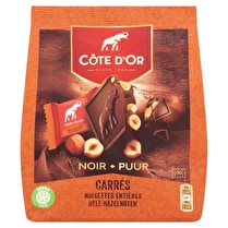 Côte d'or, Carrés de chocolat noir aux noisettes