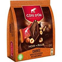CÔTE D'OR Carrés de chocolat noir aux noisettes