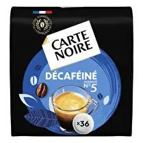 Carte noire, Dosettes café moulu décaféiné N°5 x36