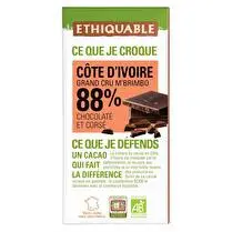 Ethiquable, Chocolat noir 88% Pérou BIO