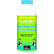 Clairland, Anti-dépots verts, Algues et Lichens Toitures, Terrasses, Dallages, Murs - Concentré à Diluer 1 L