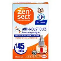 Zensect, Recharge électrique Liquide sans parfum 45 nuits