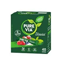 Pure Via, Sticks stevia zéro calorie X40