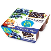 Charles & Alice, Dessert fruitier pommes myrtilles sans sucre ajoutés