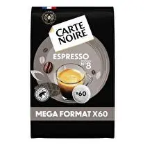 Carte noire, Dosettes café espresso intensité n° 8  x 60
