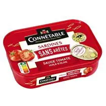 Connétable, Sardines sans arêtes sauce tomate huile d'olive