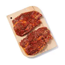 Votre boucher propose, Produit élaboré : Côte de porc échine avec os marinée à l'Andalouse  à griller