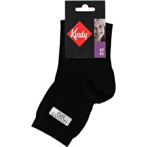 Kindy, Socquette pur coton unie coloris Noir, taille 37/41