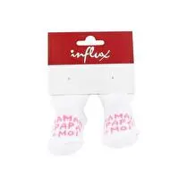 Influx, Bottons naissance Bébé Fille Maman + Papa = Moi, Blanc/rose, 15/17