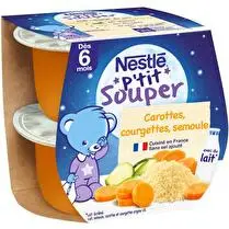 Nestlé, P'tit souper- Carotte courgette semoule dès 6 mois +