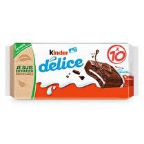 KINDER DELICE Gâteau Délice enrobé au cacao et fourré au lait x10