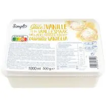 Le moins cher, Glace en bac vanille