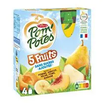 Materne, Pom'potes -  Compote aux 5  fruits jaunes sans sucres ajoutés 4x90g