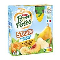 MATERNE Pom'potes -  Compote aux 5  fruits jaunes sans sucres ajoutés 4x90g