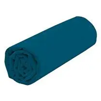 Influx, drap housse 160x200 bleu canard