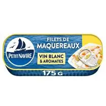 Petit navire, Filets de maquereaux vin blanc et aromates sans arômes ajoutés 1/4
