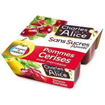 Charles & Alice, Dessert fruitier avec morceaux  pommes cerises