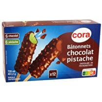 CORA Bâtonnets glacés Chocolat/pistache