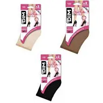 Dim, Socquette Sublim Voile BSC x 2  Beige Doré taille 35/41