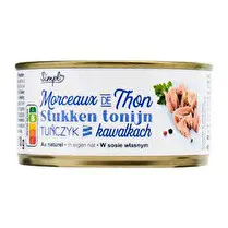 Le moins cher, Morceaux de thon listao au naturel