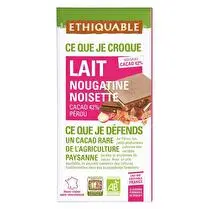 Ethiquable, Chocolat au lait nougatine noisettes BIO