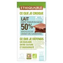 Ethiquable, Chocolat au lait 50% Madagascar