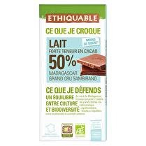 ETHIQUABLE Chocolat au lait 50% Madagascar