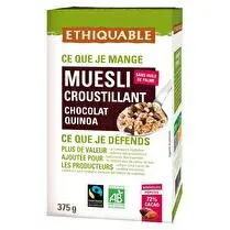 Ethiquable, Muesli croustillant au chocolat noir BIO