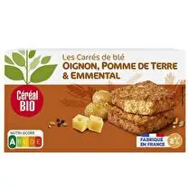 Céréal bio, Tendres carrés de blé pomme de terre emmental & oignons BIO