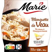 MARIE Blanquette de veau riz crémeux & champignons émincés