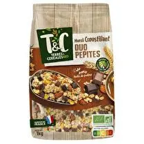 Terres et Céréales, Muesli croustillant duo pépites BIO